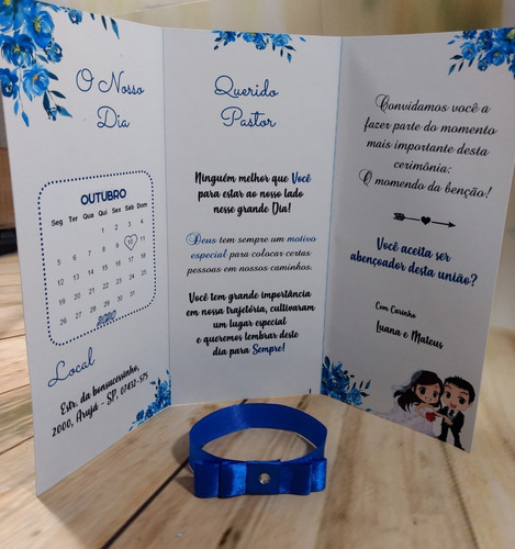 Imagem 2 de 4 de Convite Pastor/padrinhos Casamento - 6 Unidades