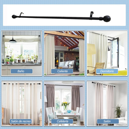 Cortinero Expandible De Metal Barra De Cortina A Maximo 2.6m