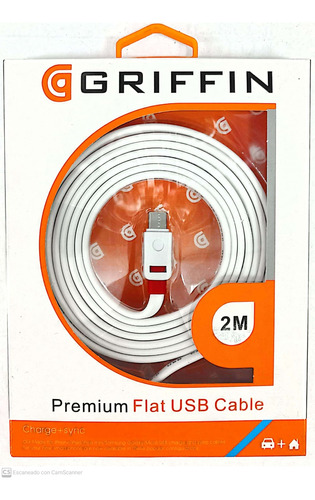 Cable Plano Usb Tipo C - Sincronización Y Carga Griffin - 2m