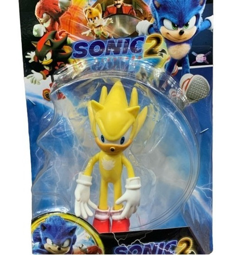 Muñeco Super Sonic Articulado X1 Personaje Sonic En Blister