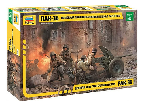 Zvezda German Pak-36 3610 1:35 Kit 142 Piezas