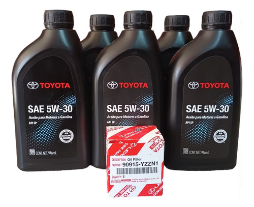 5 Litros Aceite Y Filtro Toyota Original Para C-hr 2018-2021