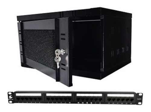 Gabinetes Rack De Pared 5ur Fondo 40cm Puerta Malla Metálic