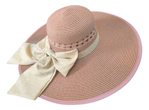 Sombrero Playero Para Mujer Protección Solar Playa Palo De Rosa Único