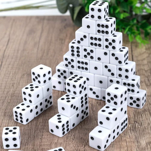 Paquete De 50 Dados Blancos De 16 Mm -...