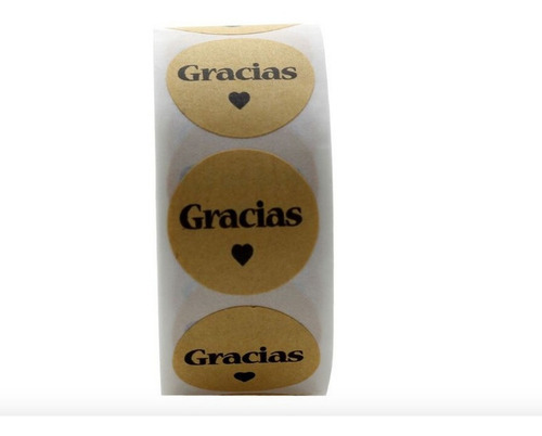 Imagen 2 de 5 de Gracias Stickers Rollo 500pcs Calcomanias Pequeños Negocios