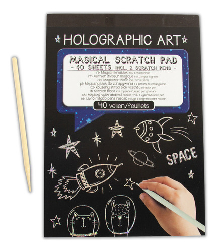 Cuaderno Esgrafiado Holograma Para Dibujar Y Crear Niños