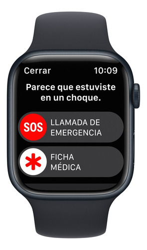 Imagen 6 de 9 de Apple Watch Series 8 GPS - Caja de aluminio medianoche 45 mm - Correa deportiva medianoche - Patrón