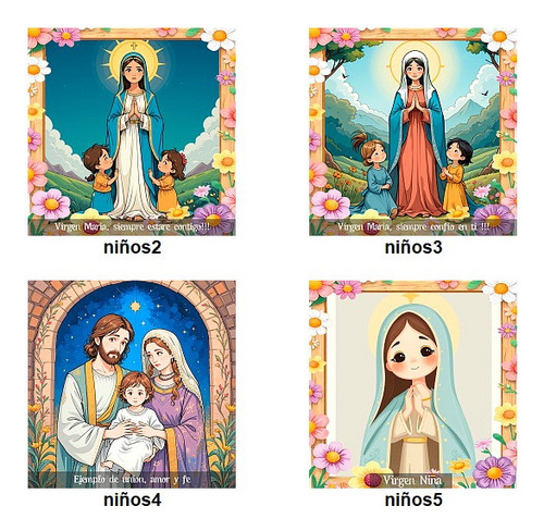 Virgen Maria Y Niño Jesus En Azulejo Mosaico De 15x15 Cms Caqui