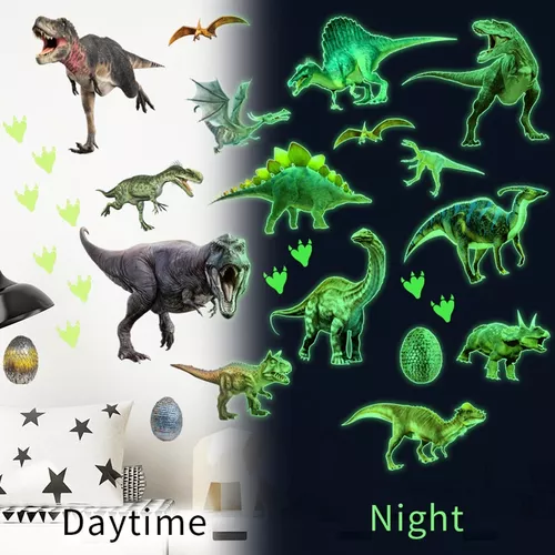 Mesu-pegatinas Decorativas De Dinosaurio Luminoso Para Pared
