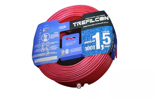 Cable Electrico Unipolar 1x1,5mm Normalizado Trefilcon Rollo Color Rojo X  100 Metros