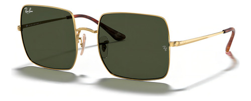 Óculos De Sol Ray-ban Square Dourado 0rb1971l 91473154 Cor da lente Verde Desenho Liso