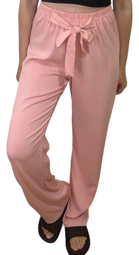 Pantalon Lino Recto Mujer Dama Tiro Alto Excelente Calidad