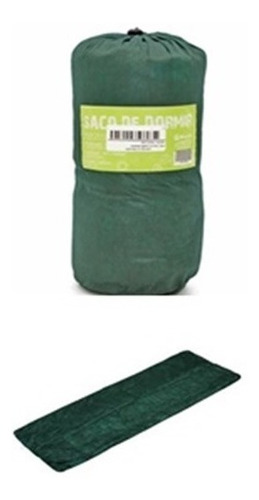 Imagem 1 de 4 de Saco De Dormir Solteiro Maringá 192x75 Com Ziper ( Verde )
