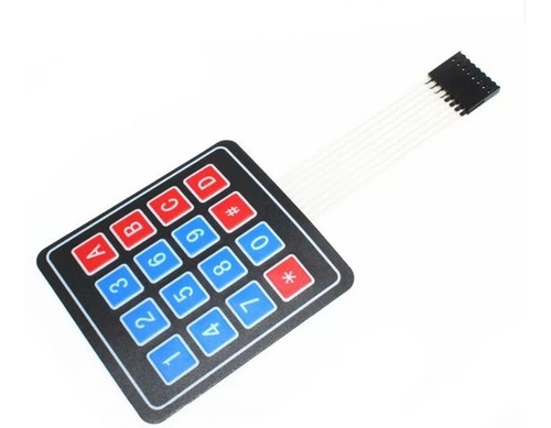Imagen 2 de 5 de Teclado Membrana Matricial 4x4 Autoadhesivo Arduino