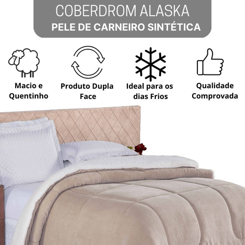 Coberdrom Queen Sherpa Quente Tecido Macio Inverno