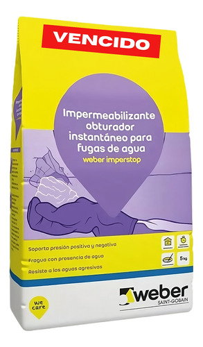 Weber Fraguado Rápido Imperstop 5kg Taponamiento Instantáneo