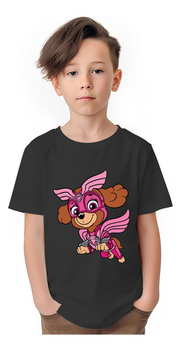 Polera Niños Paw Patrol Skye Mighty Super Algodon Wiwi