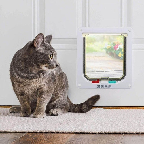 Puerta Abatible Para Mascotas De Seguridad Con Ventana Con C