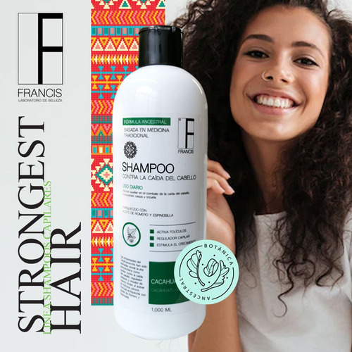 3 Pack Shampoo Anticaída De Cacahuananche Y Romero