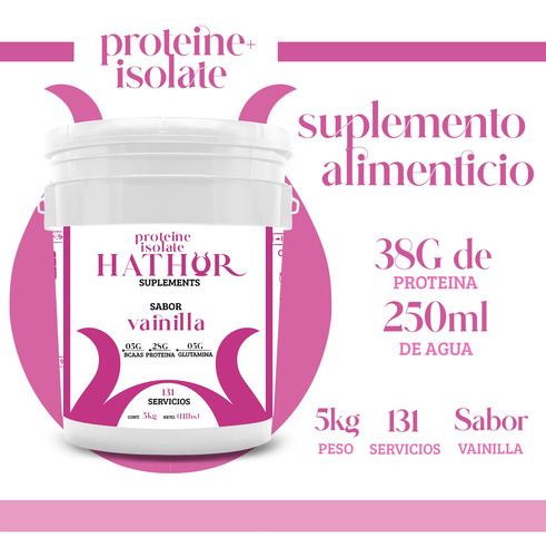 Proteína Whey Hidrolizada Isolate Hathor 5kg Varios Sabores Vainilla