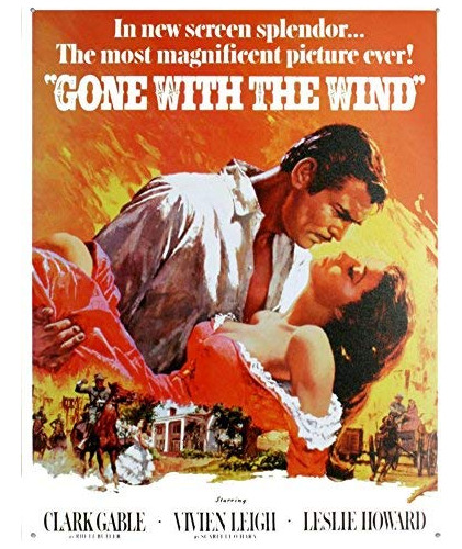 Señal Texto Ingl  Unoopler Gone With The Wind Tin  12.0 X In