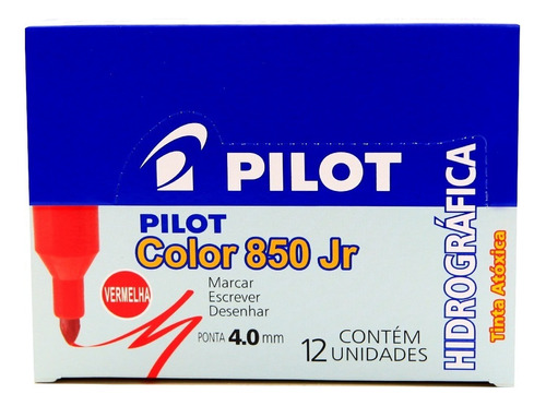 Pincel Pilot Color 850 Jr Vermelho - Cx C/ 12 Un