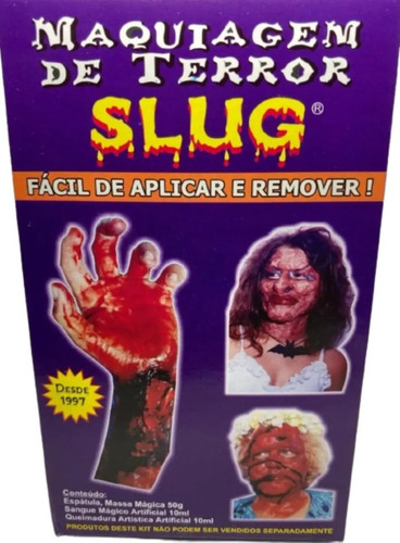 Kit Maquiagem Terror Halloween Zumbi Carnaval Cosplay Slug Maquiagem