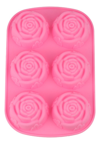 Pudin De Silicona Con Forma De Rosa, 6 Cavidades, Molde Para