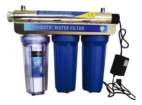 Filtro Purificador Agua 4 Etapas Conexion 1/2 Luz Uv 25w 