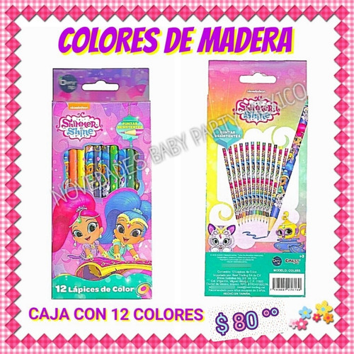 Caja De 12 Lápices De Color O Colores De Shimmer Shine