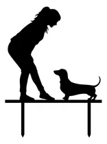 Comprar Topper Adorno Pincho Torta Cake Topper Chica Perro Salchicha A Elección Chica Y Perro