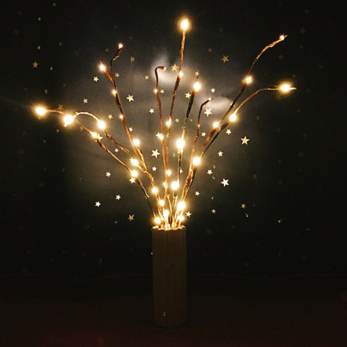 Lámpara Led En Forma De Rama Con Forma De S, Diseño Floral,