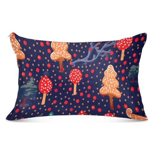 Funda De Almohada Roja Con Diseño De Árbol De Navidad Para C