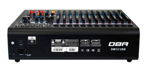 Imagem 3 de 4 de Mesa De Som Dbr Dm12 Usb 12 Canais General Som
