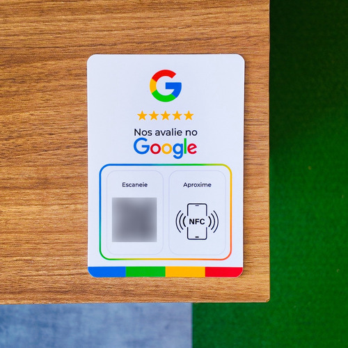 Placa Google Avaliação Com Chip Nfc E Qr Code Kit Com 3