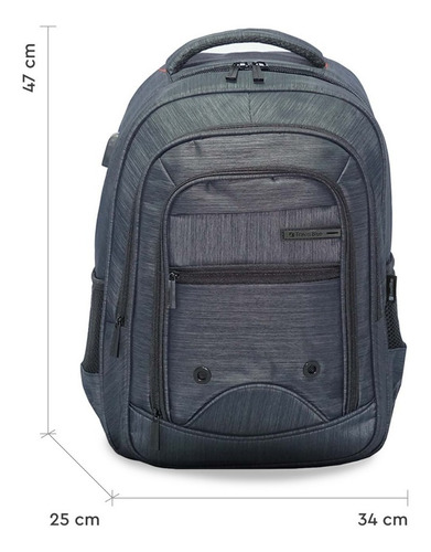 Mochila Laptop Usb Reforçado 4 Compartimientos Travel Blue
