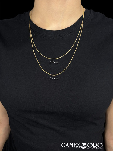 Cadena Oro 10k Italiano Torsal Estilo Cuerda 0.8mm 55cm