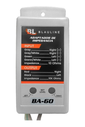 Adaptador De Impedancia Potencia 2 Canales Blauline Bm60