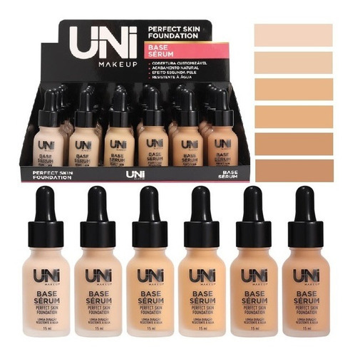 Base de maquiagem em sérum UNImakeup Uni BE128DS base serum perfect Skin Foundation tom nude - 1.588kg