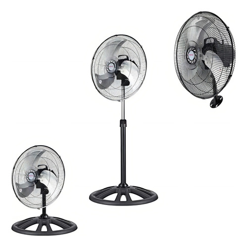 Ventilador Pedestal Mytek 3392 Plus 18 Pulgadas 3 Velocidade 60 Hz Negro Plateado Metal 3