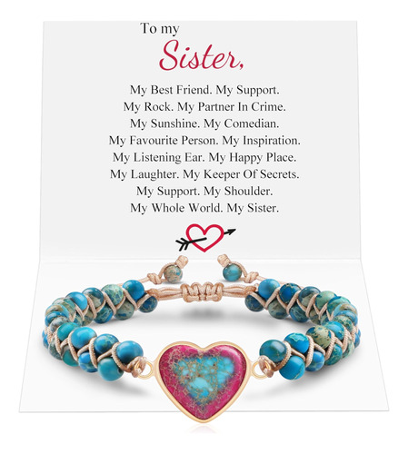 To My Sister Pulsera Regalos Pulsera De Cuentas Naturales He