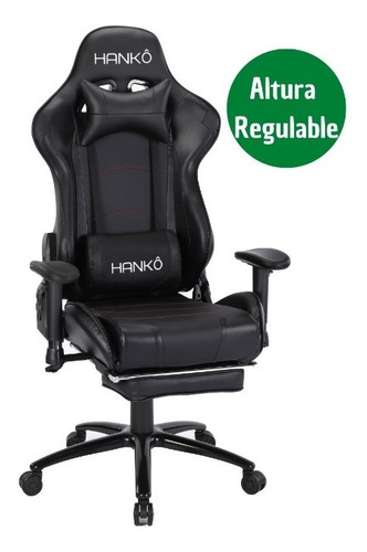 Imagen 4 de 10 de Silla Gamer Oficina Masajeador Lumbar Hanko Modo Descanso