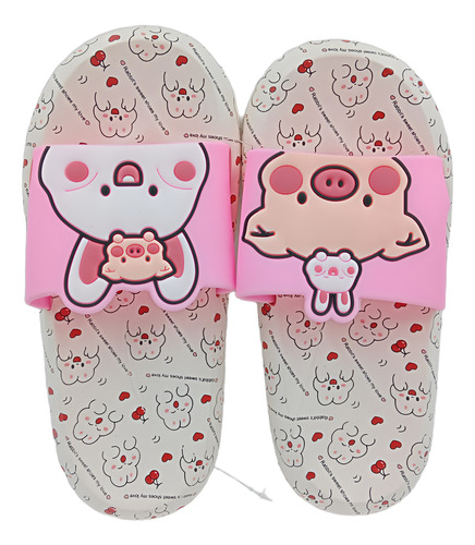 Sandalia Kawaii Chancla Mujer  Conejo Puerquito Comoda Moda