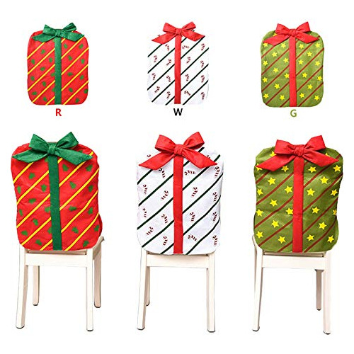 3pcs Cubierta De Respaldo De Silla De Navidad Diseño D...