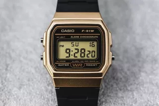 Reloj Casio clásico F-91wm-9acf dorado