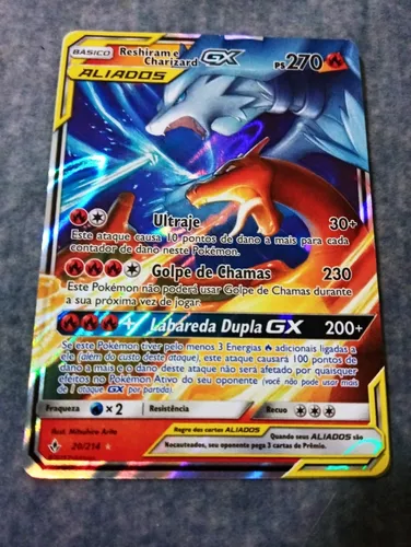 30 Cartas Pokemon Gx + Carta Aliados Reshiram & Charizard