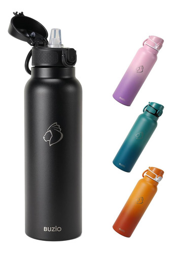 Botella De Agua Aislada De 32 Oz Con Tapa De Pajita, Frasco