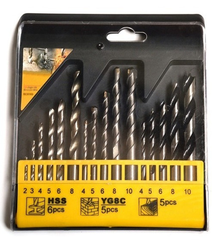 Juego Mechas Madera Metal Ac Rapido Pared Widia 16 Pc S.