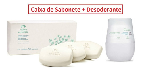 Kit Sabonete Erva Doce Natura 3un + Desodorante Erva Doce